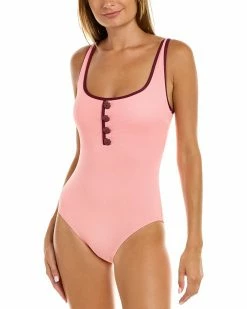 Kate Spade New York Contrast Square Neck Tank One-Piece Women Swimwear & Coverups